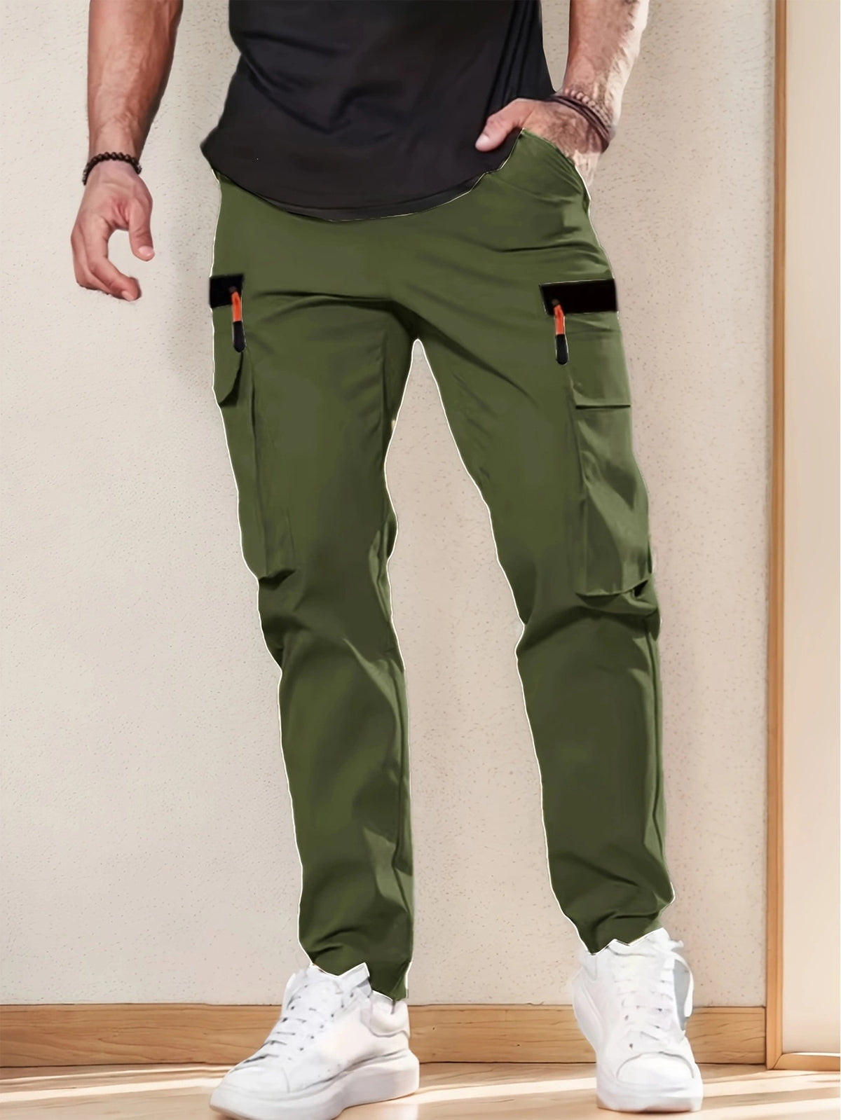 Men's Fashion Cargo Pants, Loose Fit Outdoor Hiking And Travel Pants For Spring And Autumn