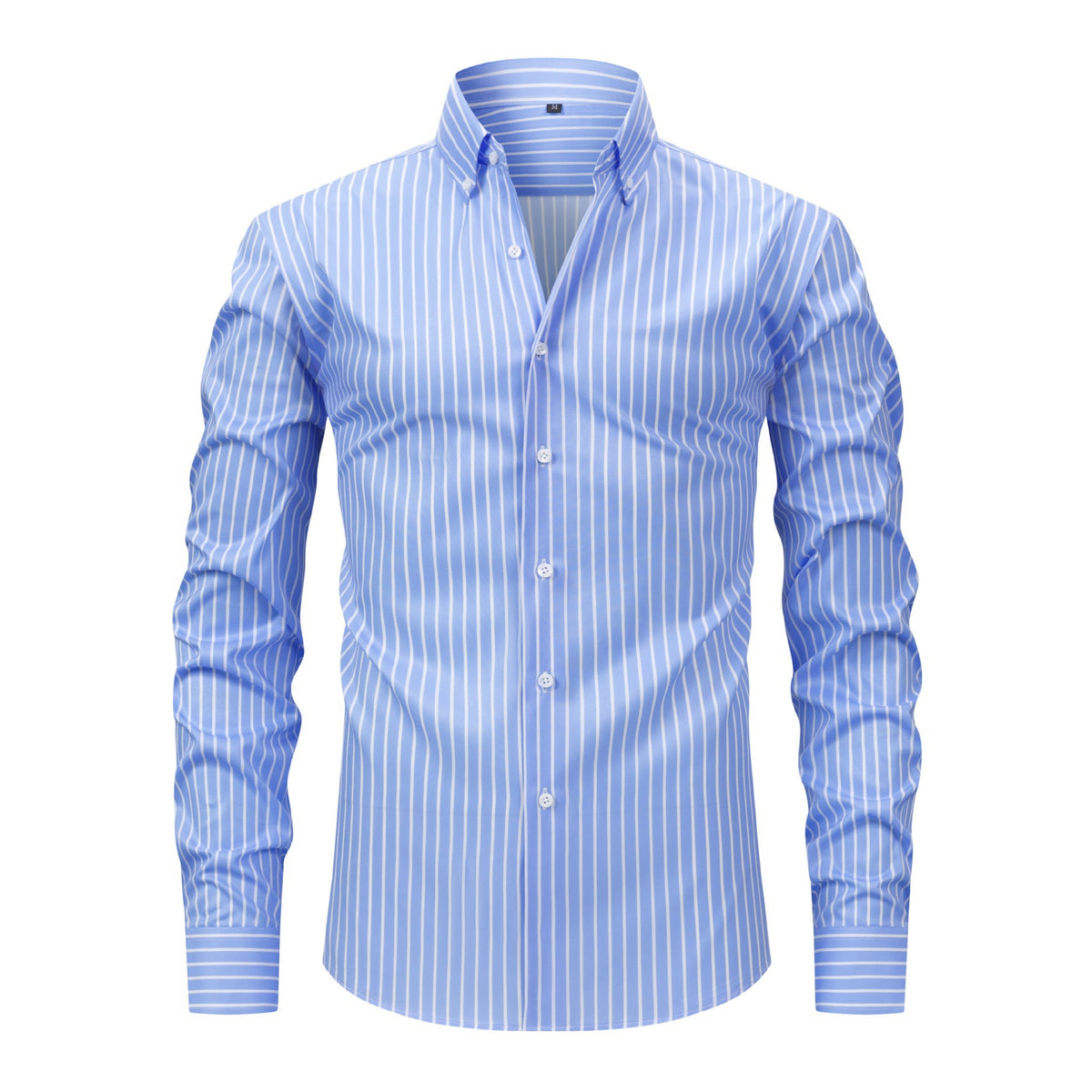 Jiana Four-way Stretch Digital Striped Long-sleeve Collared Men's Shirt, Exclusively For Cross-border Sales, With A High-end Design, Men's Clothing
