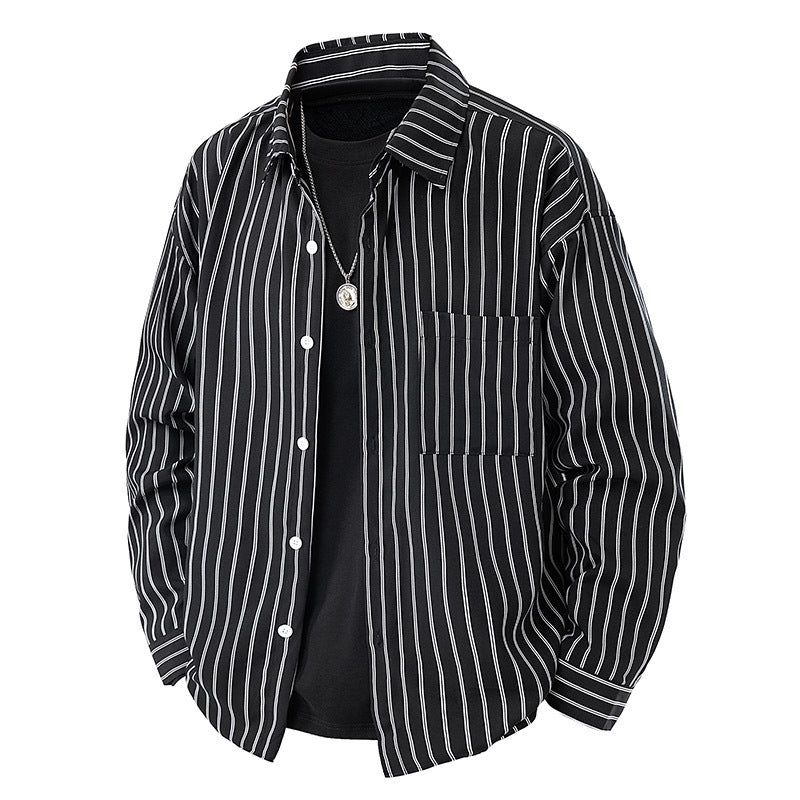 Men's Loose-fitting Japanese-style Striped Shirt