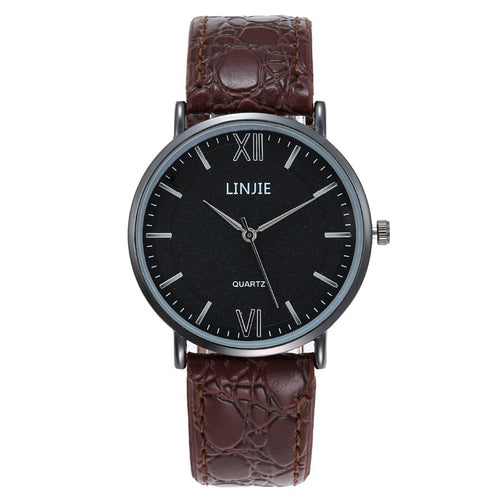 Fashion Men's Watch Casual Leather Belt