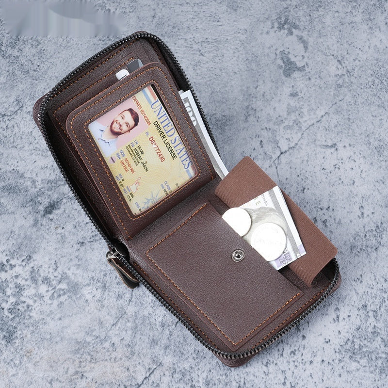 Minimalist Bi-fold Wallet Mens Short Wallet