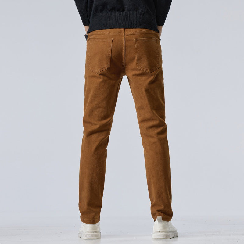High-end Yellow-brown Coffee-colored Jeans