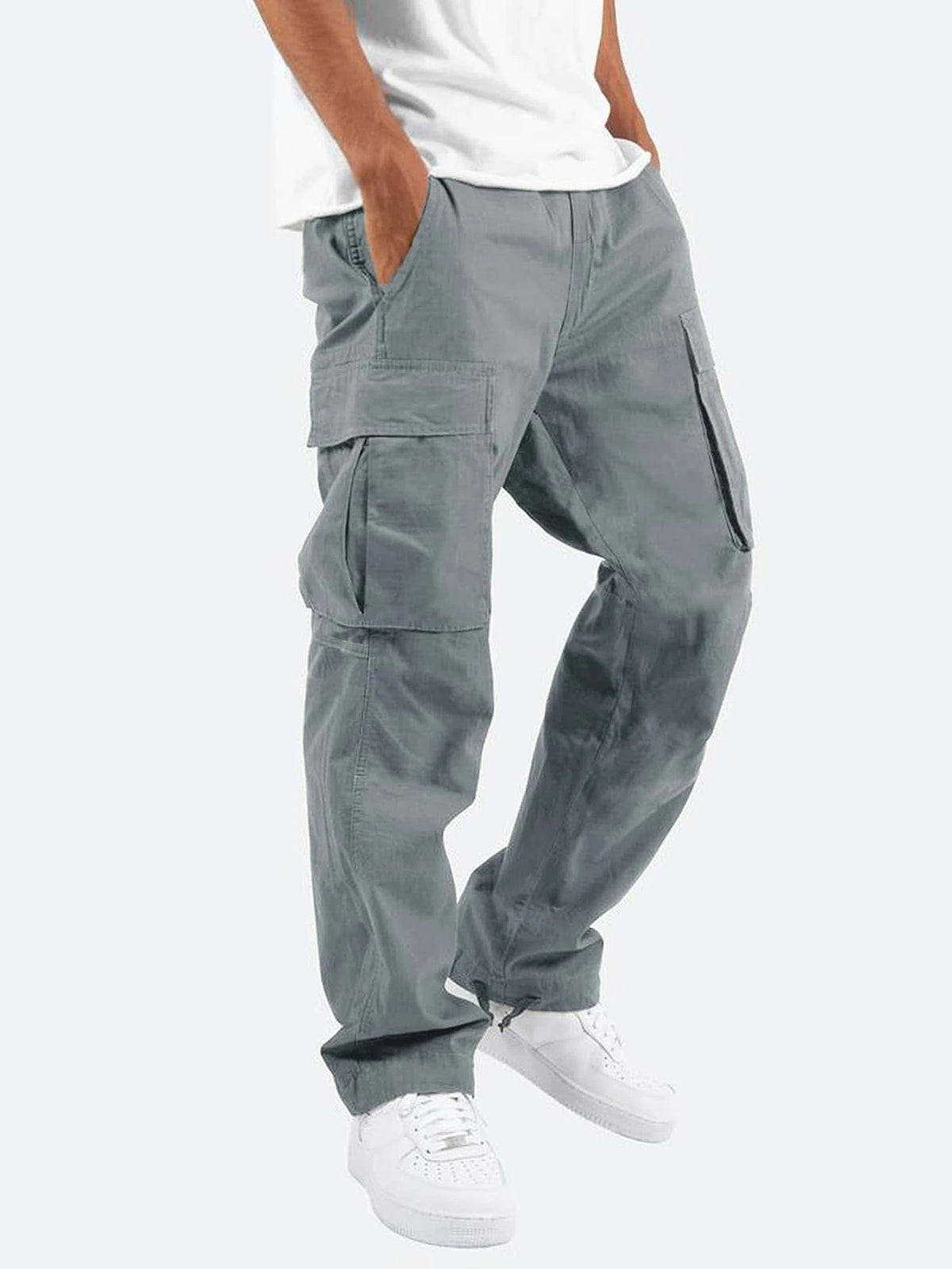 Men's Workwear Casual Pants European And American Independent Station Foreign Trade Drawstring Multi-Pocket Long Pants