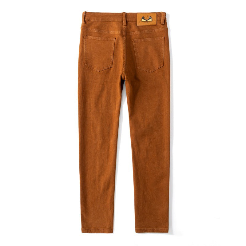 High-end Yellow-brown Coffee-colored Jeans