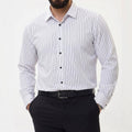 High-elasticity Striped Mens Long-sleeve Shirt