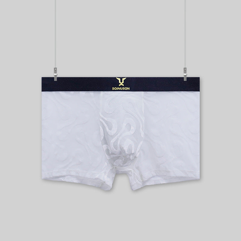 Mens Ice-Silk Underwear Antibacterial And Breathable Velvet Mesh Boxers