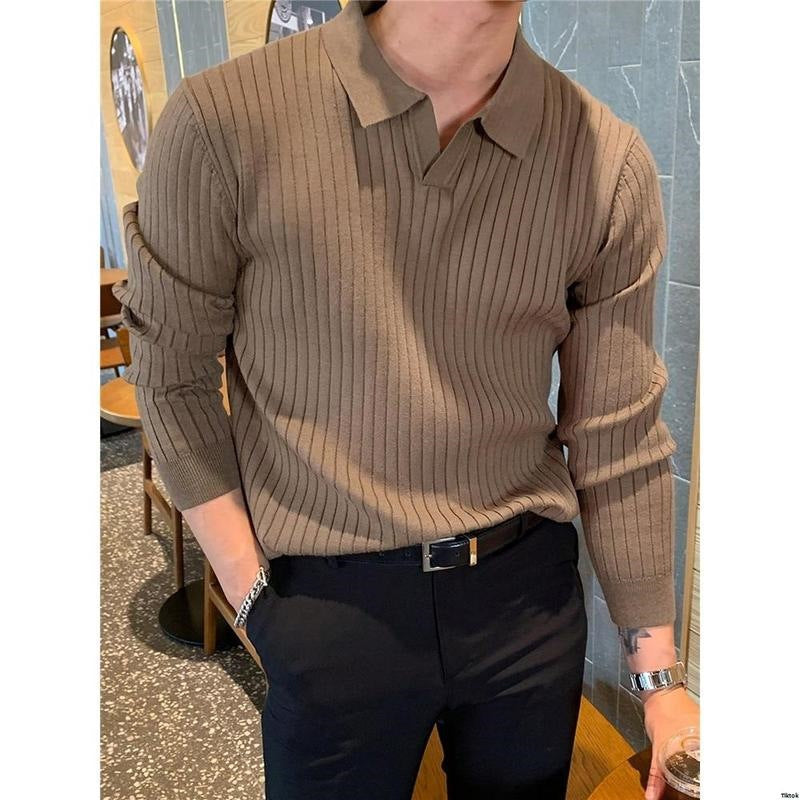 Fashionable Men's Solid-color Casual Knit
