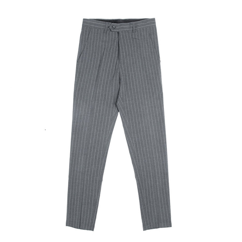 Men's Thickened AutumnWinter Striped Textured Casual Trousers