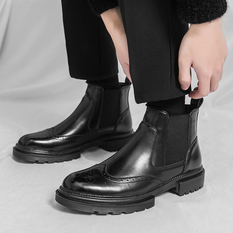 Mens High-top Leather Fashion Ankle Boots