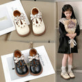 Girls Chinese Style Princess Shoes, 2026 Spring & Autumn, Toddler Pu Leather Shoes, Waterproof Breathable, Soft Sole, Fashion Kids Footwear For Little Girls