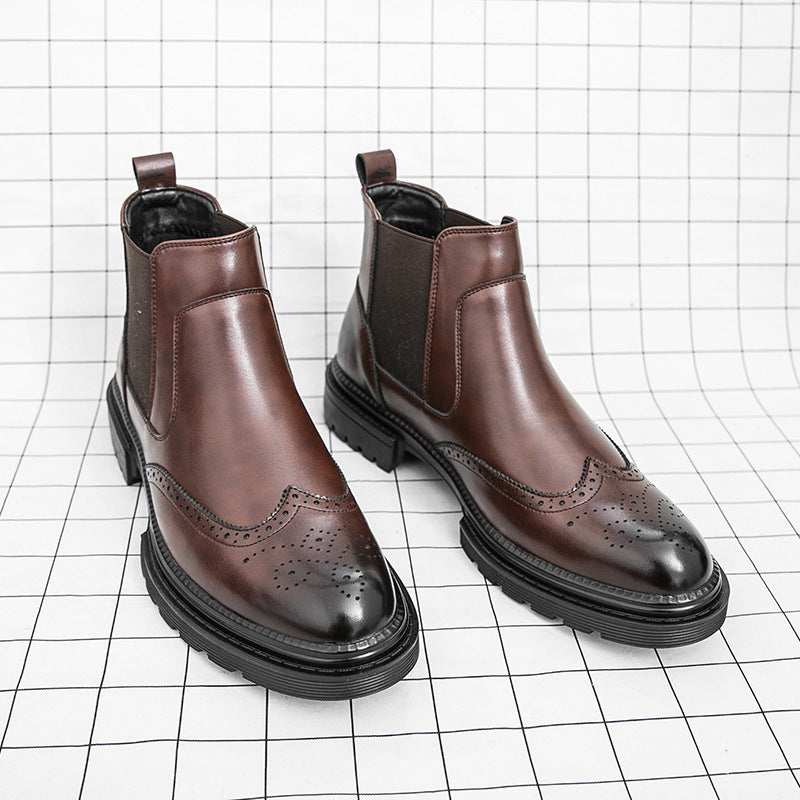 Mens High-top Leather Fashion Ankle Boots