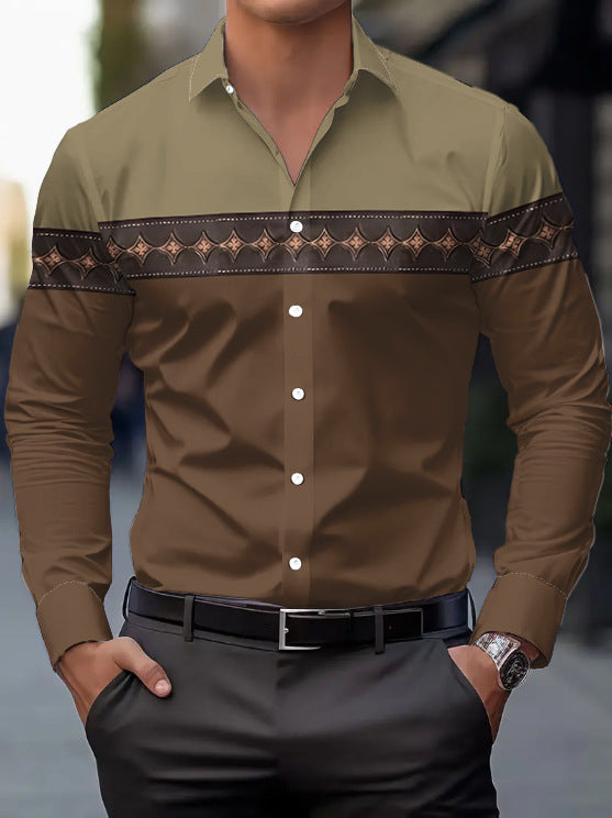 Western-style Wind-resistant Denim Thin Mens Shirt