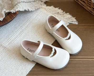 2026 Spring New Arrival, Fashion Girls' Flat Shoes, Korean Style Princess Soft Sole Round Toe Leather Shoes, Wholesale Kids Footwear