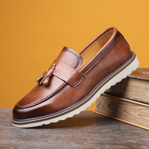 Men's Leather Shoes Vintage Rubbed-color Lightweight