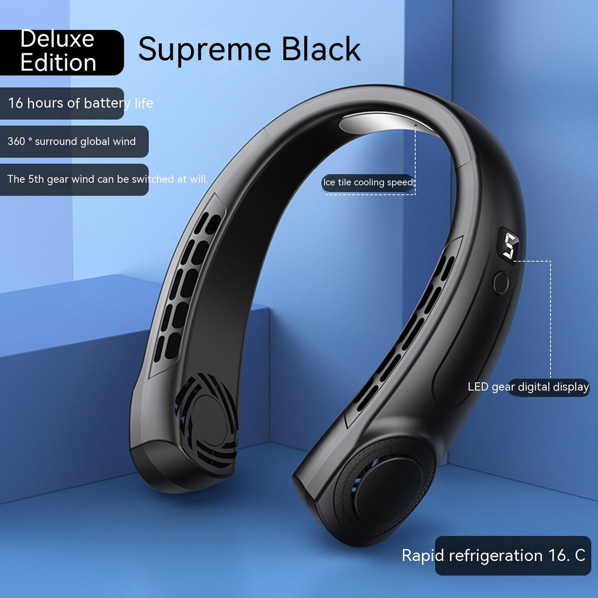 Portable Mute Multifunctional Hanging Neck Fan - Hands-Free Personal Cooling Device For Travel And Outdoor Activities