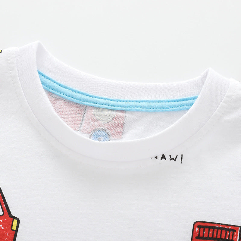 Stylish Crew-Neck Short-Sleeve Set For Little And Middle Kids Childrens Clothing