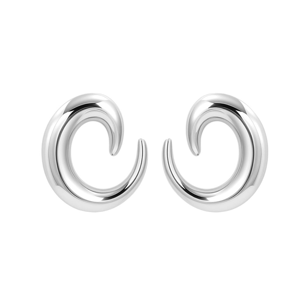 Stainless Steel Gold-plated High-end Bar-shaped Hoop Earrings
