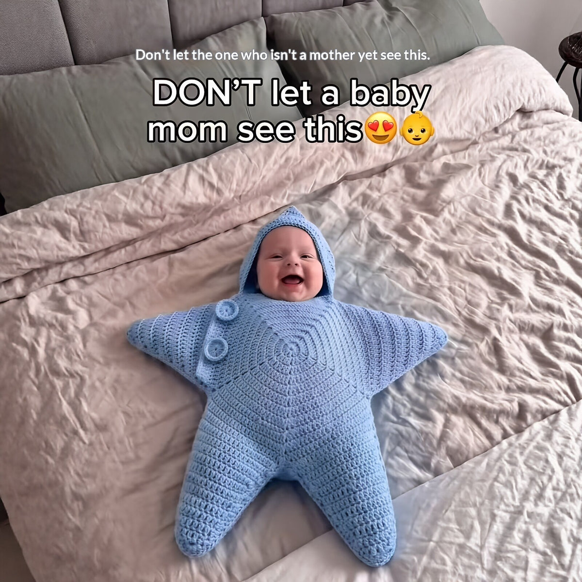 Crocheted Star-shaped Bodysuit Starfish Baby Sleeping Bag Newborn Baby Boy Girl Kids Cartoon Hooded Romper Jumpsuit Bodysuit Clothes Outfits Long Sleeve Playsuit Toddler One Piece Outfit
