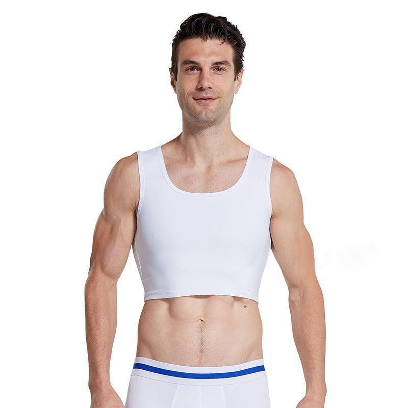 Volcanic Stone Men's Traceless Body Shaping Vest Chest Tighting Chest Flat Chest Boys Big Chest Small Tight High Elastic