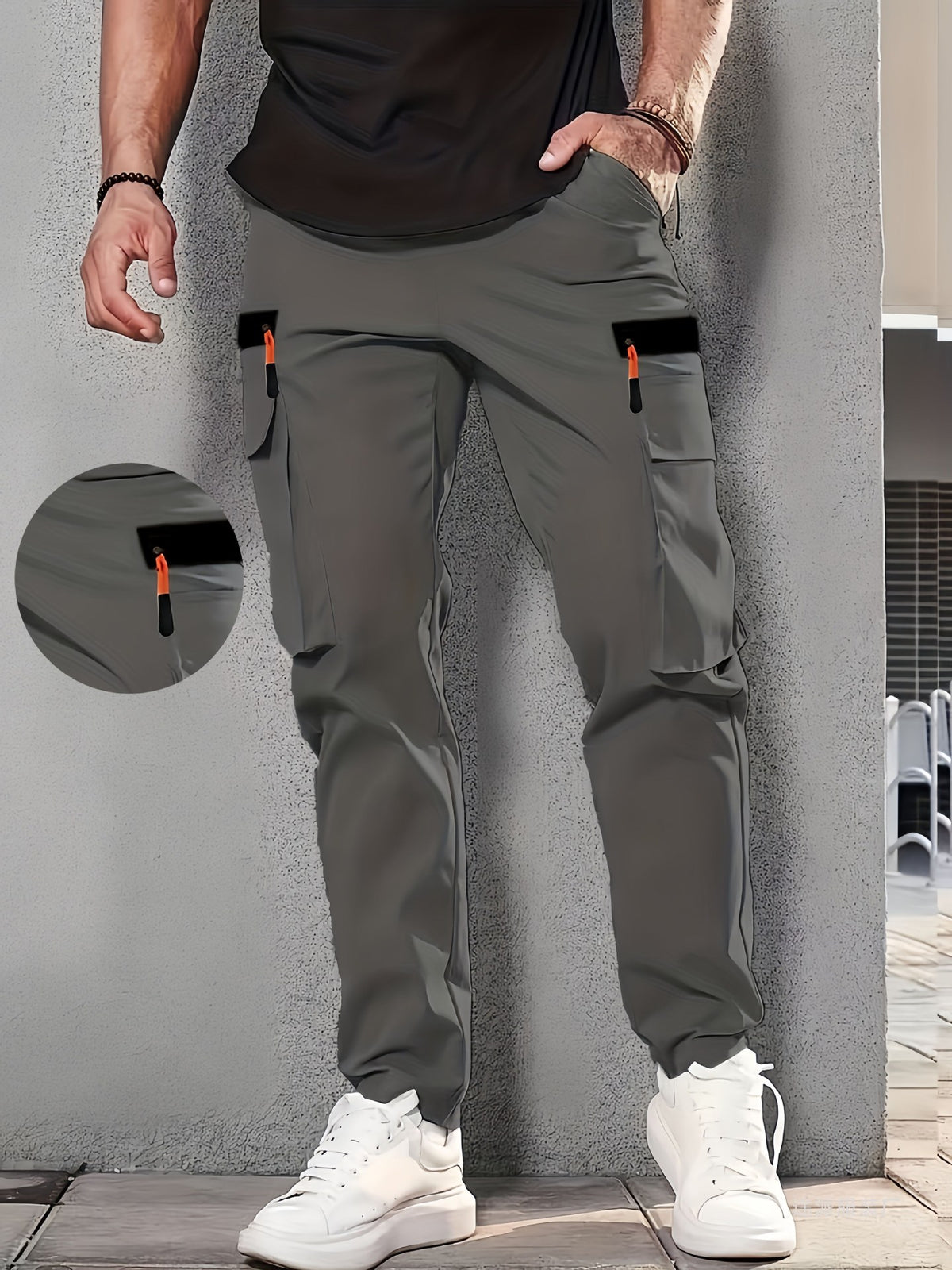 Men's Fashion Cargo Pants, Loose Fit Outdoor Hiking And Travel Pants For Spring And Autumn