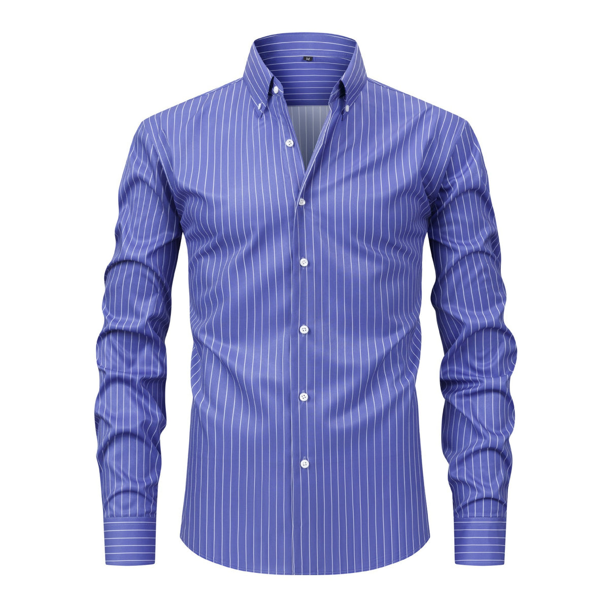 Jiana Four-way Stretch Digital Striped Long-sleeve Collared Men's Shirt, Exclusively For Cross-border Sales, With A High-end Design, Men's Clothing