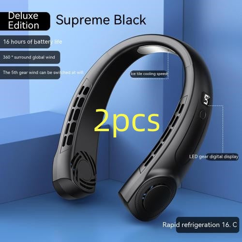 Portable Mute Multifunctional Hanging Neck Fan - Hands-Free Personal Cooling Device For Travel And Outdoor Activities