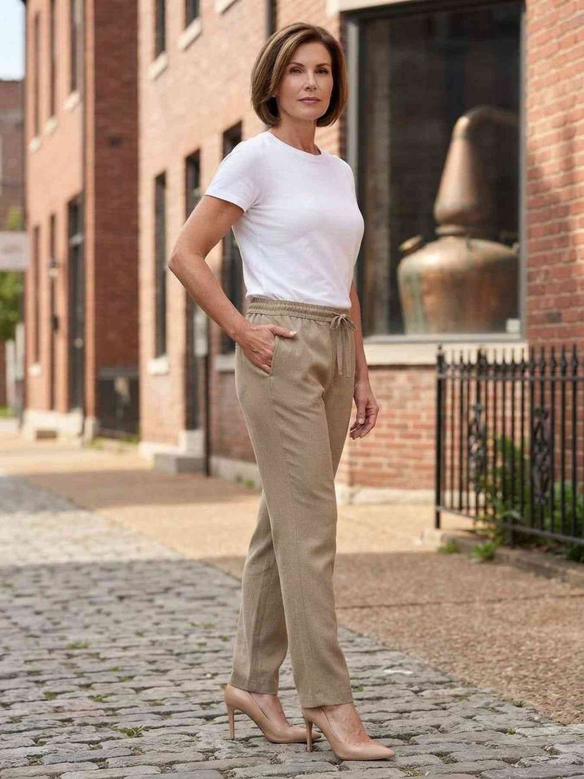 Women  Long Trousers, Casual Straight Leg Pants,