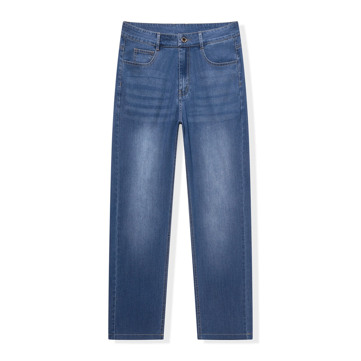 Mens Straight-Leg Loose-Fit Stretch Wrinkle-Resistant Trousers