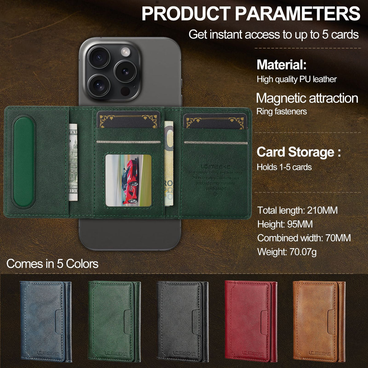 Compatible MagSafe Wallet Magnetic Card Holder