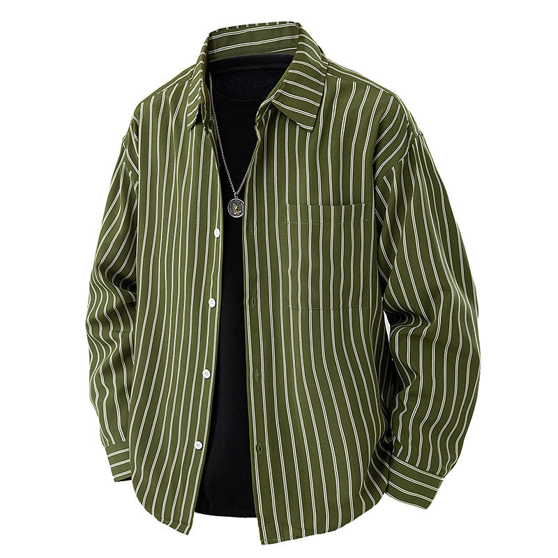 Men's Loose-fitting Japanese-style Striped Shirt
