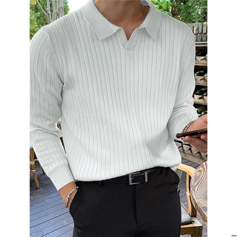 Fashionable Men's Solid-color Casual Knit