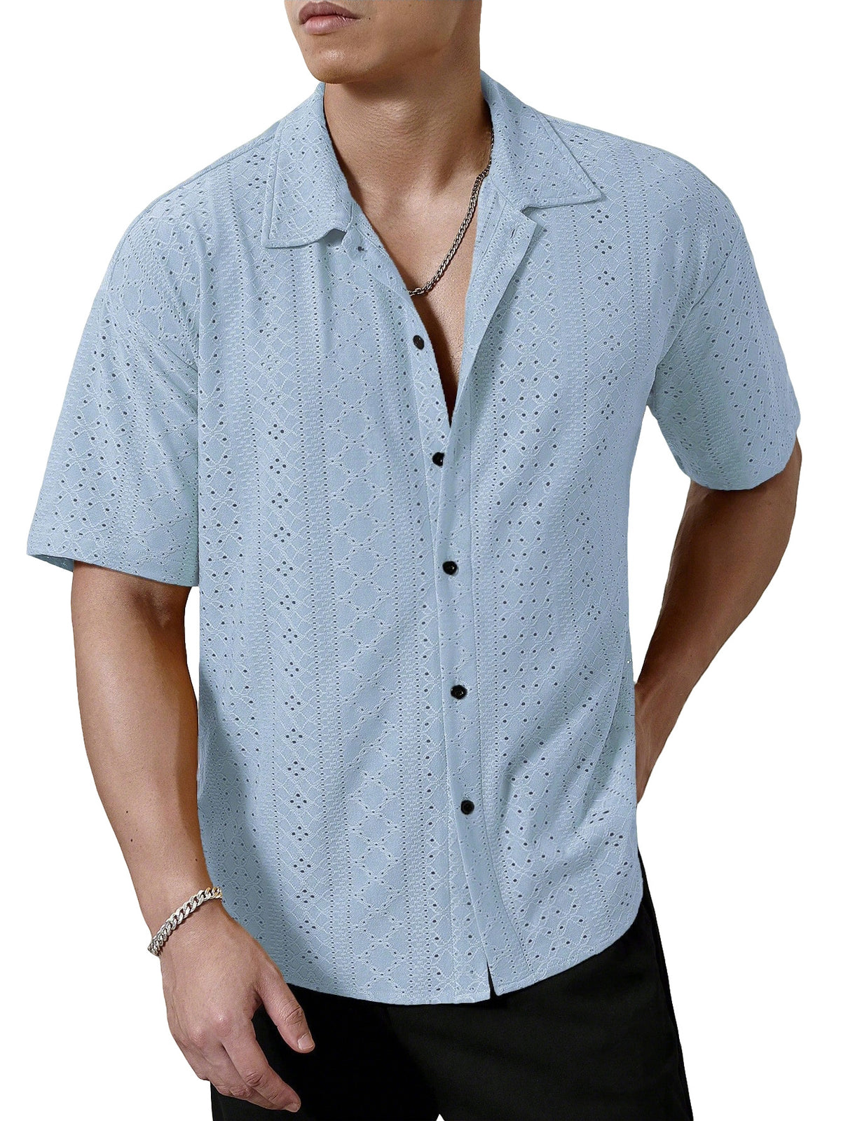 Men's Breathable Solid-color Short-sleeve Shirt