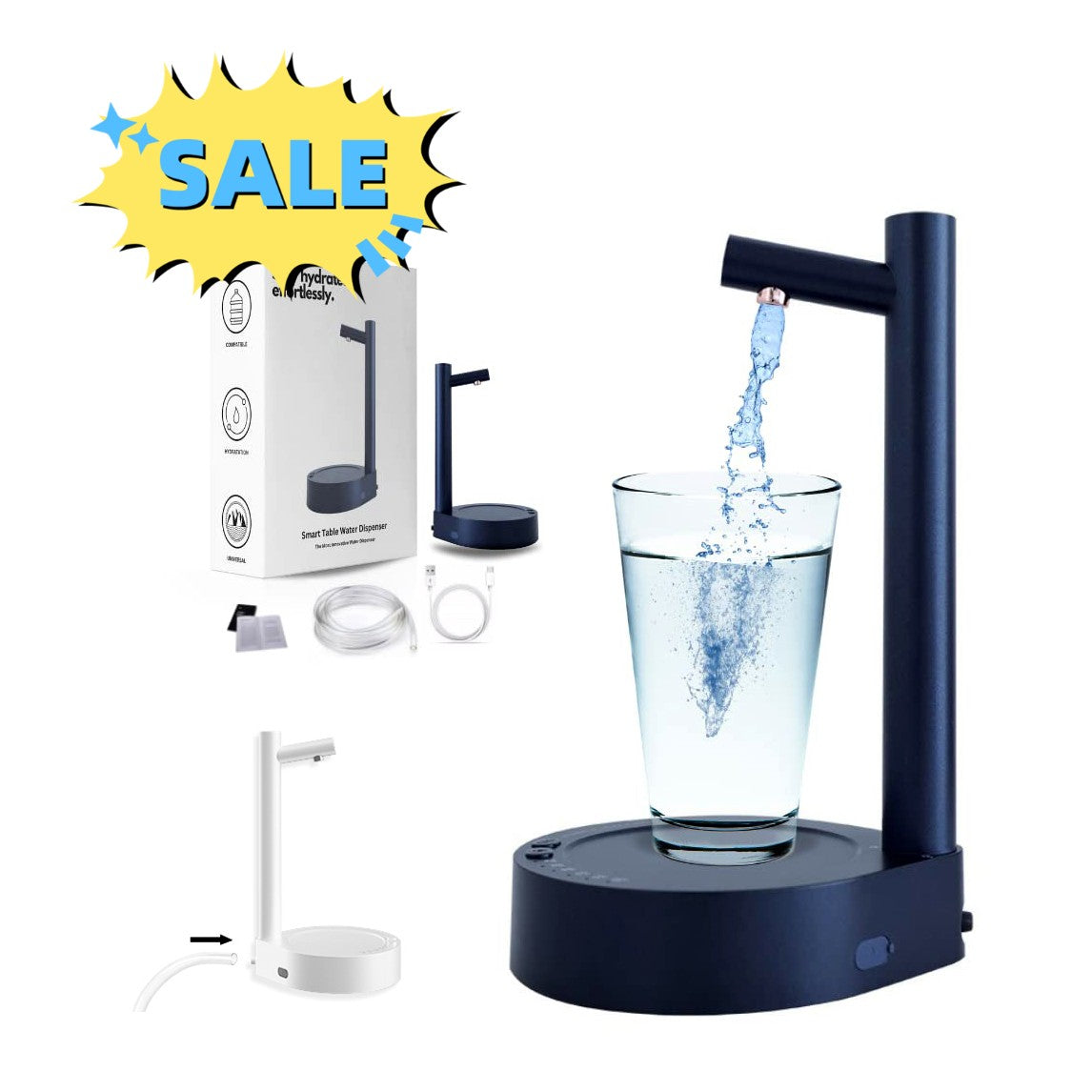 Desk Dispenser Electric Water Gallon Automatic Water Bottle Dispenser Rechargeable