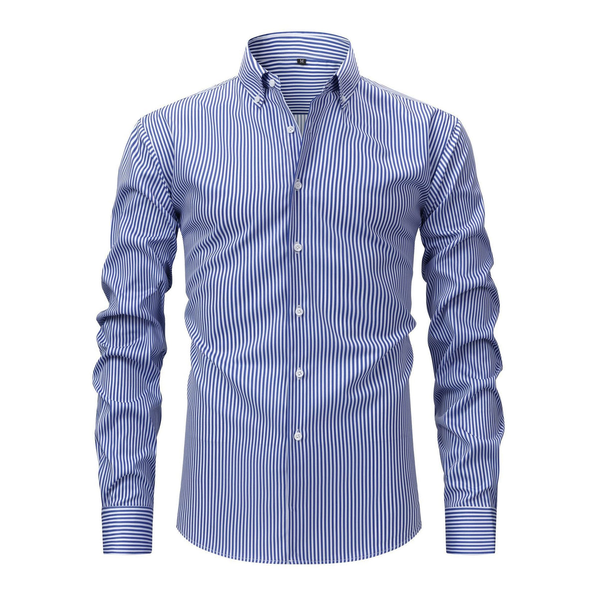 Jiachuan Cross-Border European And American Elastic Non-Iron Men's Shirt Long Sleeve Digital Print Striped Casual Fashion Shirt Men's Clothing