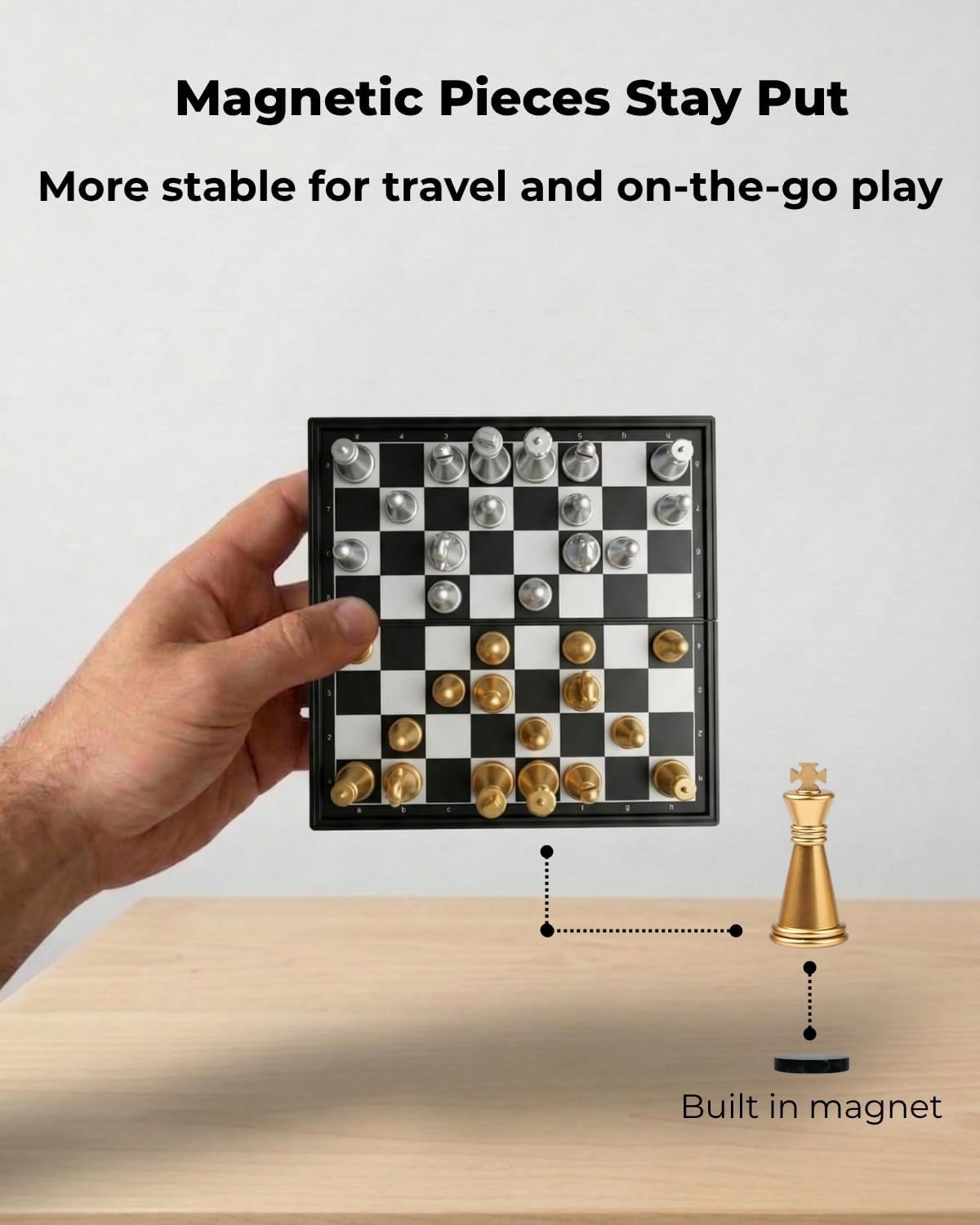 Travel Folding Magnetic Chess Set,9.8 In, 25 Cm,Folding And Portable Chess Board Games