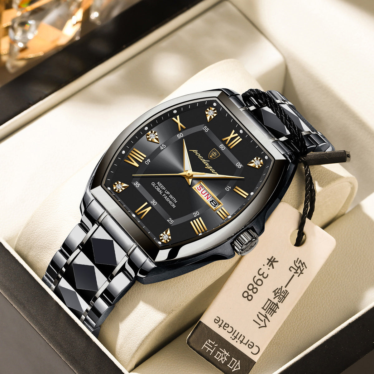 Waterproof Luminous Barrel-shaped Quartz Mens Watch