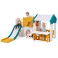Outdoor Playhouse, Versatile Toddler Playground With Slide, Basketball, Telescope, Steering Wheel, Crawling Tunnel, Sales Window, Toddler Playset For Aged 1+, Open Play Structure, HDPE Plastic